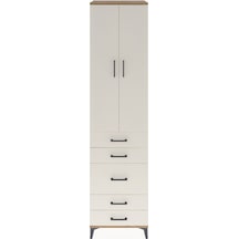 Hyperion Dolap 4 Raflı 5 Çekmeceli 2 Kapaklı 60x44x243 Çam-ay... Çam
