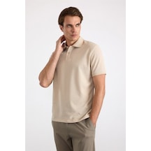 Süvari Bej Regular Düz Baskısız Pike Polo Yaka Tişört Sts1014000007-bj3