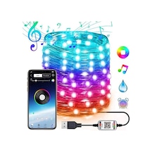 Ally 5mt 50 Led Rgb Bluetooth Telefonla Kontrol Edilen Usb Led L Çok Renkli