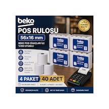 Pos Rulosu 56x16 Mm Termal Rulo 40 Adet 4 Paket X 10 Adet
