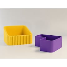 Bezos 3d Baskı Fıstık Kasesi - Çift Hazneli Kabuk Ayırıcı Sunum Kasesi - Sarı Mor Bzs01 Sarı - Mor