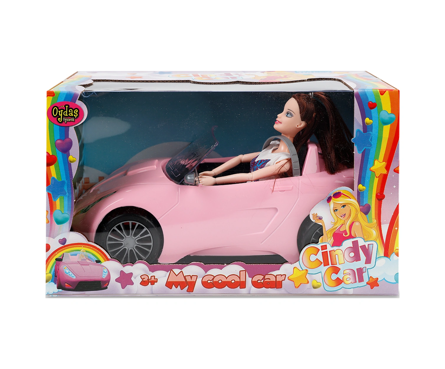 Oydaş Cindy Car Bebekli Araba Pembe Eklem Yerleri Oynayan Arabalı Bebek