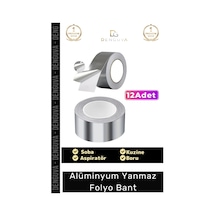 Suya Sıcaklığa Dayanıklı Tamir Soba Boru Yama Alüminyum Yanmaz Folyo Bant 45mm - 5mt - 12 Adet