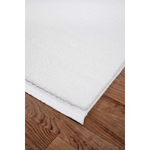 Valeryhome Vl Comfort Düz Saçaklı Peluş Düz Yolluk Ekru Düz Saçak Ekru