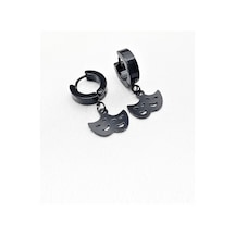 316L CERRAHİ ÇELİK SİYAH KAPLAMA TİYATRO FİGÜR İGNELİ ÇELİK KÜPE Gümüş