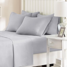 Comfort Raum Mikrofiber Lastikli Çarşaf Set, Açık Gri, Twin Çok Renkli