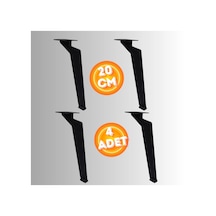 20 Cm Metal Tabanca Ayak Koltuk Ayağı Mobilya Ayağı Ünite Ayağı Konsol Ayağı Puf Berjer Ayağı 4 Ad Siyah