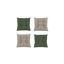 Haki Bej 4'lü Kombin Pofidik Kare Sandalye Minderi 40 X 40 Cm