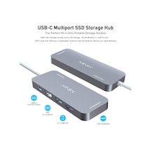 Minix Neo 240 GB SSD Harici Depolama ve Çoklu USB C Hub Port Gri