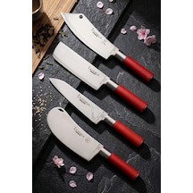 Red Craft Seri Mutfak Bıçak Seti Et Sebze Şef Bıçağı 4 Lü Mtf-271