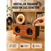 Mey İthalat Nostaljik Gramofon Bluetooth Hoparlör Fm Radyo + Usb + Sd Kart Destekli