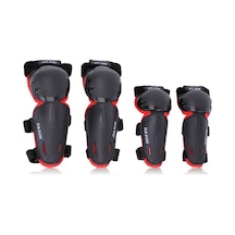 Kızak, Bisiklet, Kayak İçin Korumalı Çocuk Diz-paça Koruyucu Seti Kırmızı - Pe Kabuk + Yumuşak Köpük Kırmızı Kırmızı