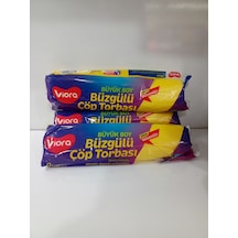 Viorat Kokulu ve Ağzı Büzgülü Büyük Çöp Torbası 3'lü