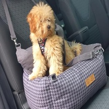 Köpek Oto Koltuğu- Seyahat Koltuğu-ayarlanabilir Çift Kordon-kedi Yatağı-taşınabilir Gri Kazayağı Small