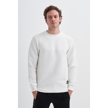 Cazador 50460 Erkek Bisiklet Yaka Sweatshirt Ekru