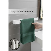 Yapışkanlı Duvar Tipi Metal Havluluk Modern Kağıt Havlu Tutucu - Havlu Askısı Beyaz Diğer