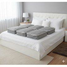 6'lı Kaz Ayağı Büyük Baza Altı & Çekyat Tipi Tela Hurç 65x45x22 Cm Fermuarlı Saklama Ve Düzenleme Hurcu Siyah