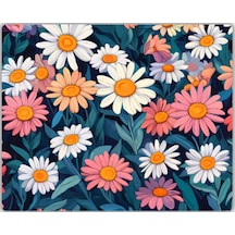 Renkli Çiçekler Baskılı Mouse Pad 18x22 Cm