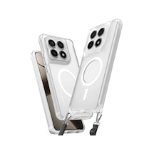 Redmi Mi 14t Pro Uyumlu Manyetik Magsafe Destekli Askı Aparatlı Darbe Emici Kılıf Şeffaf