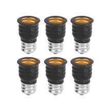 6'lı Paket Siyah E12 - E14 Ampul Adaptörü Dönüştürücü