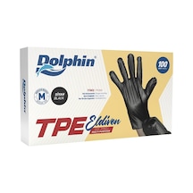 Dolphin Tpe Eldiven Siyah 100lü Medium - Tek Kullanımlık Eldiven 4'li Avantaj Paketi - 4 Adet Tarı