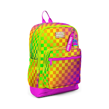 Coral High Kız Çocuk Sarı Mor Dama Desenli İlkokul Sırt Çantası Dört Bölme 33203 Çok Renkli