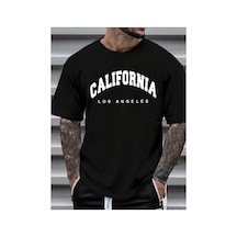 Medinenur California Baskılı Basic T-shirt Siyah