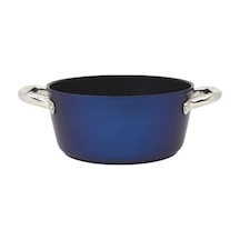 Master Titanium 24cm Tencere, Çelik Kulp, Özel Çerçeveli Cam Kapak Metalik Mavi 12v