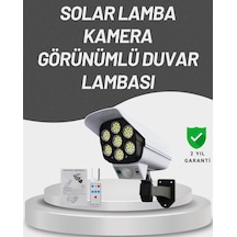 77 Led'li Güneş Enerjili Güvenlik Lambası Ve Kukla Kamera Hareket Sensörlü, 2400mah Pilli Çok Renkli