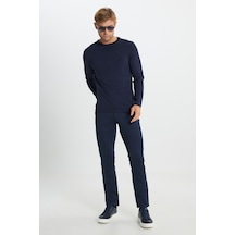 AC&Co / Altınyıldız Classics Erkek Lacı Slim Fit Dar Kesim 5 Cep Esnek Casual Pantolon Lacivert