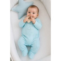 Babyhola %100 Pamuk Yenidoğan Prematüre Patikli Tulum Mevsimlik 14058 Mavi