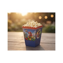 Super Mario Temalı 8 Adet Popcorn Kutusu Patlamış Mısır Ve Parti Kutusu