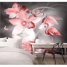 Flamingo Ve Kelebekler Duvar Kağıdı