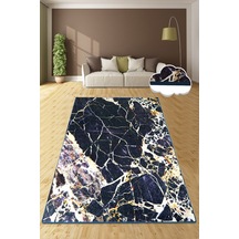 Natural Stone Black 150X240 Cm Dekoratif Halı , Kaymaz Taban