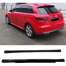 Audi A3 8v Hb Aero Yan Marşpiyel Seti Plastik 2 Adet Mat Siyah 2012-2019 Karlık+ek+bodykit
