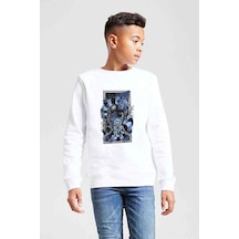 Tshirthane Baskılı Baskılı Unisex Çocuk Beyaz Sweatshirt (534772236) Beyaz