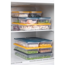 Meleni Home Organizer Düzenleyici Gıda Erzak Kabı Şeffaf Kapaklı Mikrodalga Uyumlu Saklama Kabı 4'lü 4 x 2400 ML Şeffaf