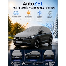Citroen C4 Cactus Uyumlu Yazlık Pratik Yarım Araba Brandası Uv Korumalı Nefes Alan Kumaş Gri