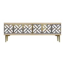 Tsa1238dbg - Arextv120 Tv Stand, Tv Sehpası Safirmeşe - Beyaz - Gold 120cm