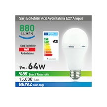Nextled E27 9w Şarjlı Led Ampul Beyaz 880 Lumen