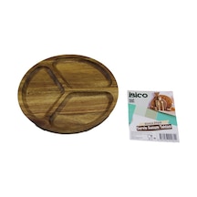 Akasya Yuvarlak 3 Bölmeli Ahşap Servis Sunum Tepsi - Tahtası 20 X 1.4cm 5639