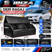 Seat Ibıza Uyumlu Oto Bagaj Organizeri Deri Bagaj Kutu Çanta 1
