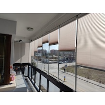 A.kahve 09-09 Plise Perde - Katlanır Cam Balkon Perdesi Açıkkahve