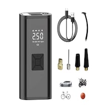 150 Psı Şarjlı Hava Kompresörü 4500mah Lcd Ekranlı Taşınabilir