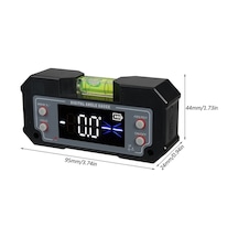 Novahub Su Terazisi Dijital Açı Ölçer Sıvı Seviye Bulucu Eğimölçer Xy Eksen Ahşap İşleme Siyah