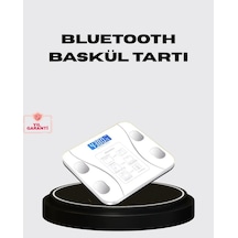 Akıllı Dijital Baskül Bluetooth Bağlantılı, 8 Ölçüm Verili, Akıllı Vücut İz Tartısı Çok Renkli
