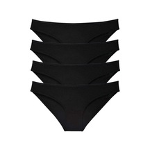 Hubrendy Tedarik 4 Adet Süper Eko Set Likralı Kadın Slip Külot Siyah Çok Renkli