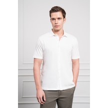 Morven Erkek Ekru Trend Apaçi Yaka Dynamic Fit Kısa Kollu Gömlek 25ys004006454 Ekru Ekru