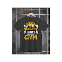 Segungear Live Healty Erkek Regular Fit Baskılı Spor Tişört Gri - 931643760 Gri