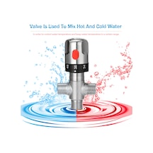 Mufunye Ev Sarı Su Cihazı İçin Sıcaklık Kontrol Valfi - Isı Sabitleyici, 20-50 C Aralığında Su Sıcaklığını Regüle Eden Termostatlı Kran